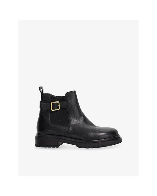 Dune Black Paused Leather Chelsea Boots