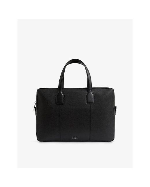 Reiss Black Carlos Leather Briefcase for men