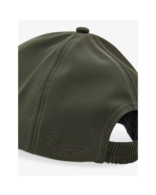 Reiss Green Caleb Brand-Embroidered Stretch-Woven Cap for men