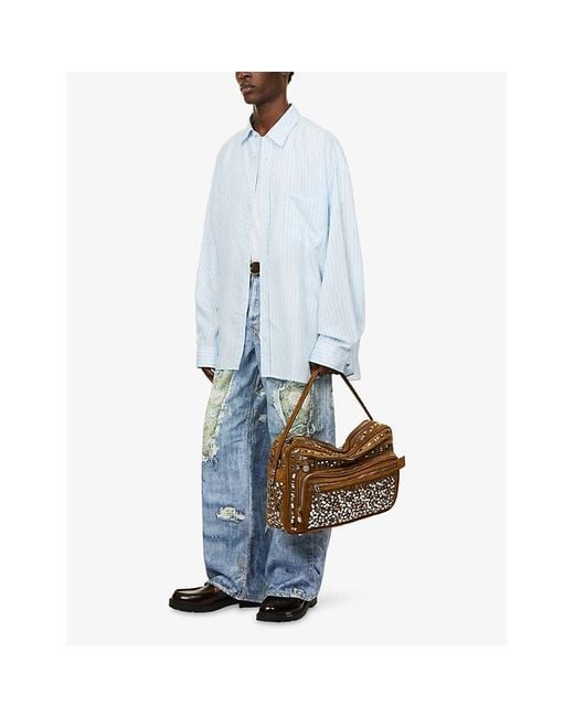Acne Blue 1981 Rose-Print Denim Jeans for men