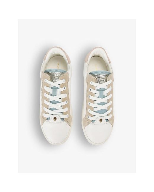 Kurt Geiger Natural Kensington Logo-Embossed Low-Top Leather Trainers