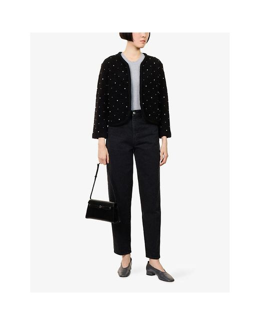 FRAME Black The Neat Tapered-Leg Denim Jeans