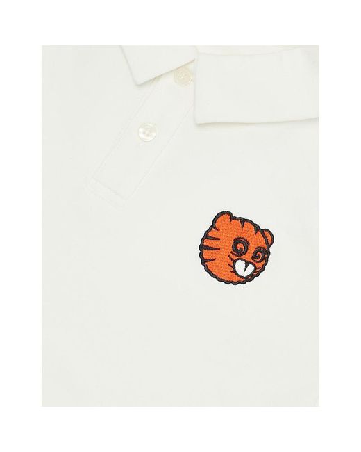 Malbon White Cub Buckets Stretch-Woven Polo Shirt for men