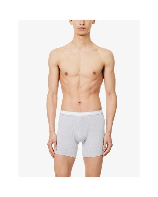 Derek Rose White Ethan Mid-Rise Stretch-Jersey Trunks for men