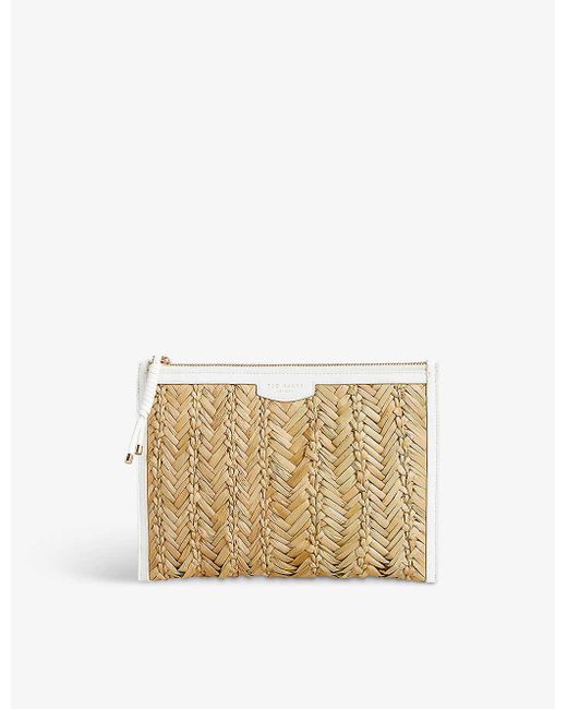 Ted Baker Natural Ivelin Basket-weave Seagrass Clutch Bag