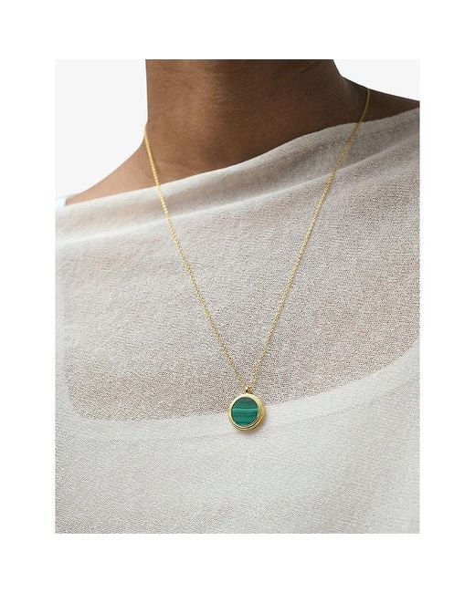 Astley Clarke Green Stilla 18Ct And Malachite Locket Necklace