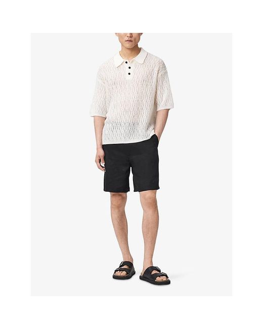 AllSaints Black Circe Straight-Leg Lyocell Shorts for men