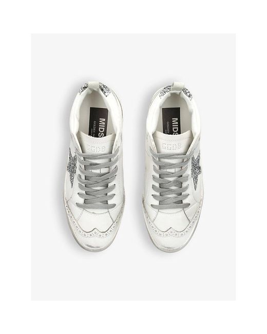 Golden Goose Deluxe Brand White Mid Star 80185 Logo-print Leather Mid-top Trainers