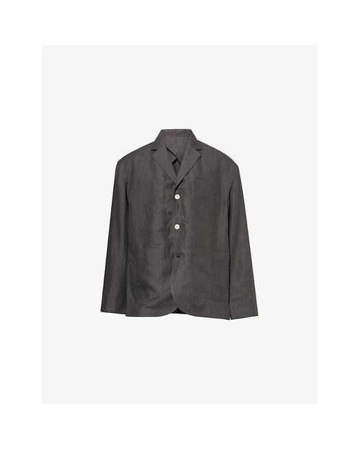 Jacquemus Gray The Pastro Pinstripe Linen Blazer for men