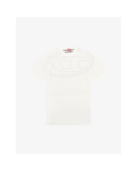 DIESEL White T-Boggy Logo-Print Short-Sleeve Cotton T-Shirt for men