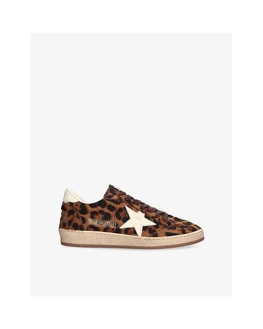 Golden Goose Deluxe Brand Brown Ballstar 55655 Pony Hair-Leather Trainers