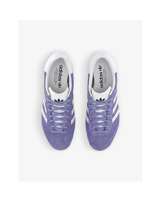 adidas Gazelle Brand-foiled Suede Low-top Trainers in Purple for Men | Lyst