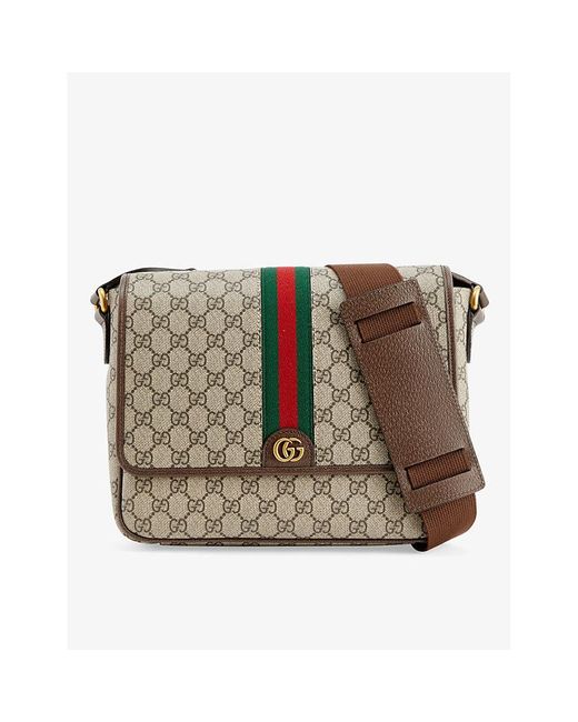 Gucci Multicolor Monogram-pattern Coated-canvas Cross-body Bag for men