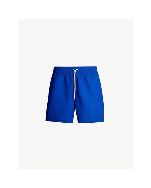 Polo Ralph Lauren Blue Traveller Logo-Embroidered Swim Shorts for men