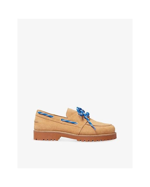Claudie Pierlot Natural Lace-Up Suede Boat Shoes