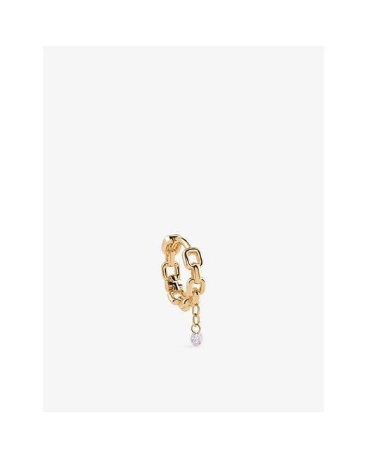 Kismet by Milka Metallic Highway Mini 0.06Ct Diamond Hoop Earring