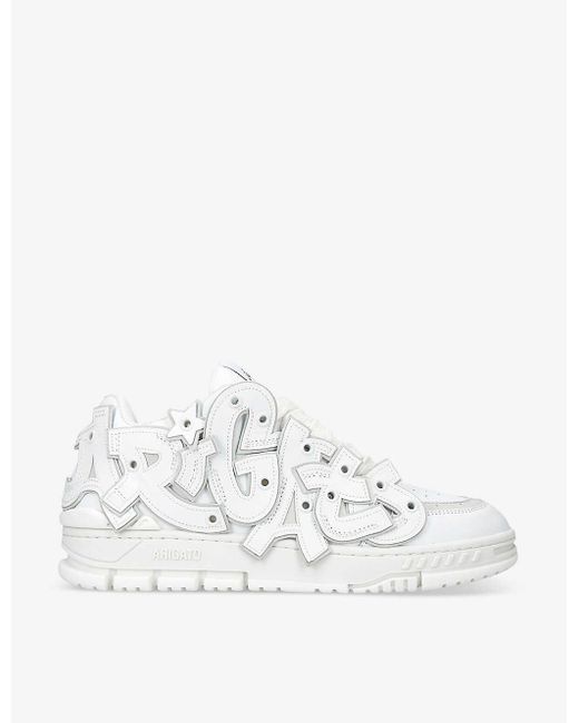 Axel Arigato White Area Typo Typography-appliquéd Leather-blend Mid-top Trainers for men