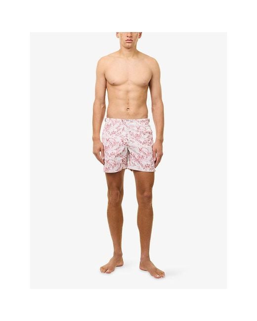 Orlebar Brown Pink Bulldog Printed Swim Shorts for men