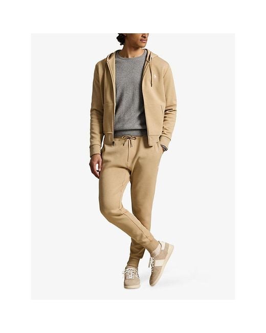 Polo Ralph Lauren Natural Logo-Embroidered Drawstring-Waist Cotton-Blend Jogging Bottoms for men