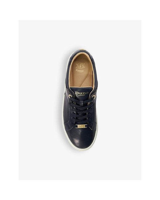 Dune Blue Elodic Faux-leather Low-top Trainers