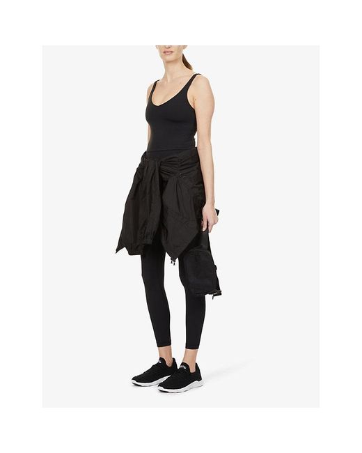 lululemon athletica Black Align Cropped Stretch-Knit Top