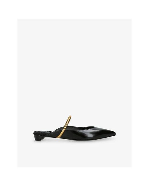 Aera Black Jane 15 Strap Brushed Vegan Leather Flats