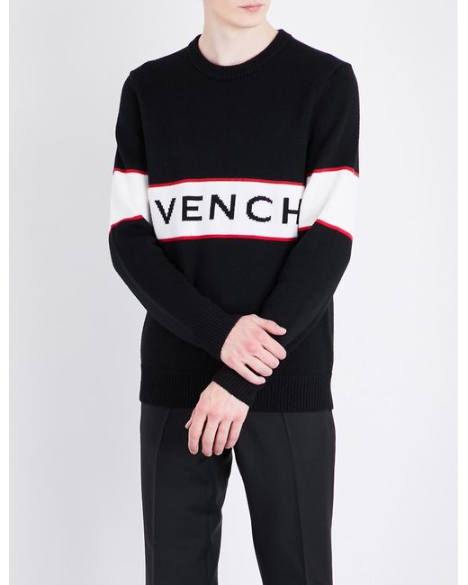 Givenchy Black Logo Wool Jumper for men