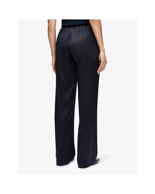 Joseph Gray Sahel Straight-Leg High-Rise Silk Trousers