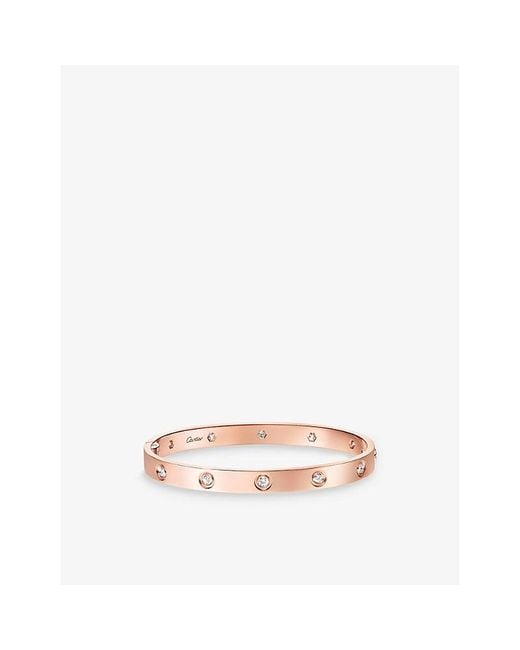 Cartier Pink Love Classic 18Ct Rose- And 0.96Ct Diamond Single-Screw Closure Bracelet