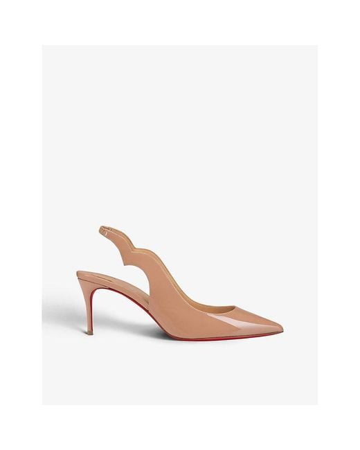 Christian Louboutin White Hot Chick 70 Patent-Leather Slingback Sandals