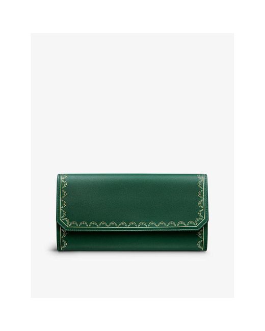 Cartier Green Guirlande De Leather Wallet