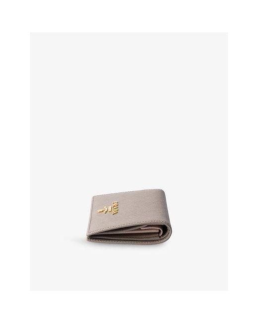Prada Gray Small Saffiano Leather Wallet