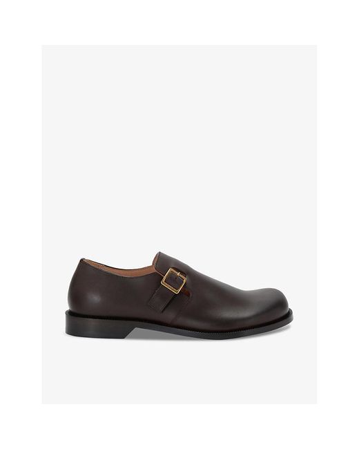 Loewe Brown Campo Buckled Leather Derby Shoes for men