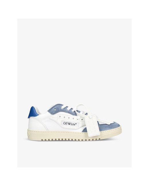 Off-White c/o Virgil Abloh Blue 5.0 Panelled Leather And Woven Low-top Low-top Trainers for men