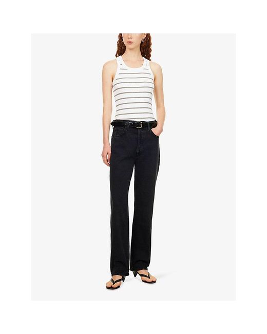 Agolde Black 90's Pinch Waist Straight-Leg High-Rise Denim Jeans