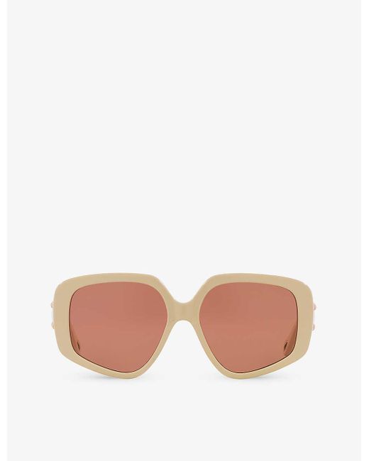 Chloé Pink Ch0210s Square-frame Acetate Sunglasses