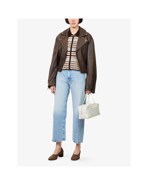 Mother Blue The Half-Pipe Ankle-Wide-Leg Denim Jeans