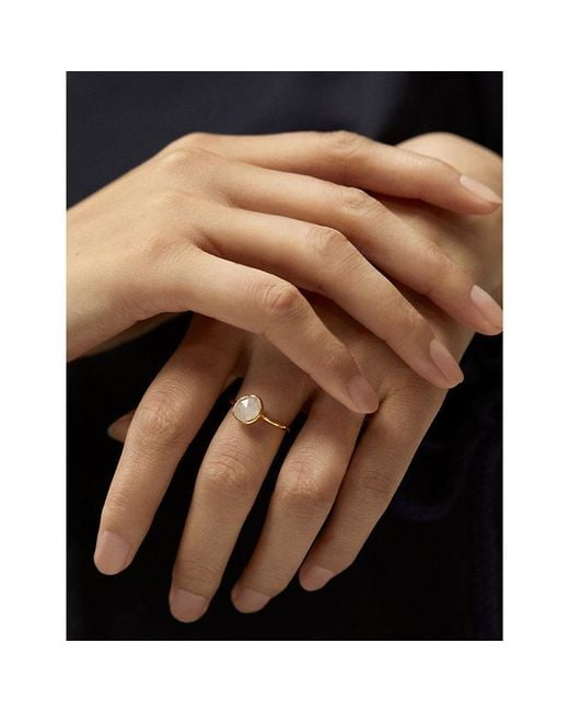 Monica Vinader White Mv Siren Gemstone 18Ct Vermeil Ring