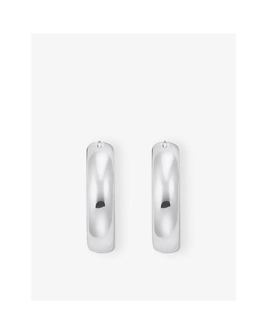 Thomas Sabo White Chunky Medium-Sized 925 Sterling Hoop Earrings