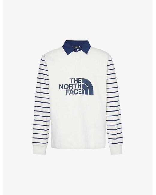 The North Face White Brand-print Relaxed-fit Cotton-jersey Rugby Shirt Xx for men