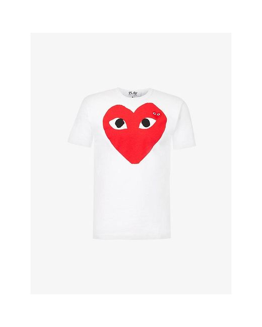COMME DES GARÇONS PLAY White Heart Logo Cotton-jersey T-shirt for men