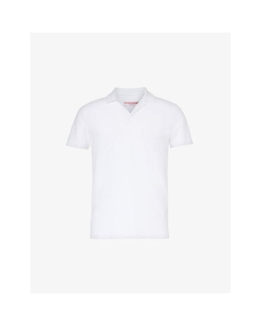 Orlebar Brown White Felix Short-sleeved Cotton-blend Polo Shirt X for men
