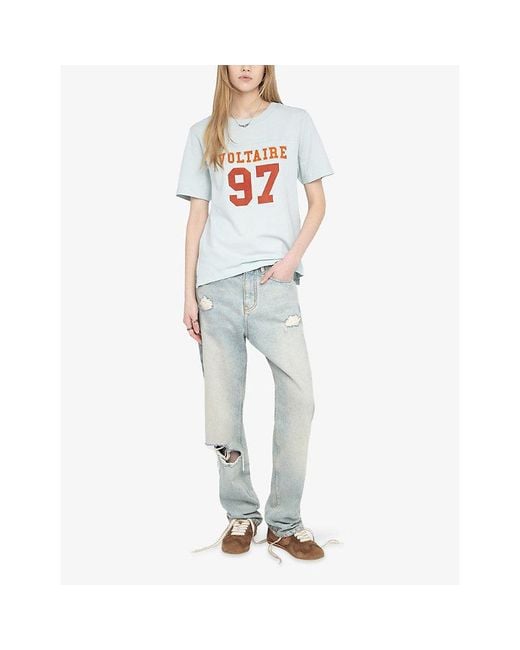 Zadig & Voltaire White Boo Rhinestone-Embellished Cotton-Jersey T-Shirt