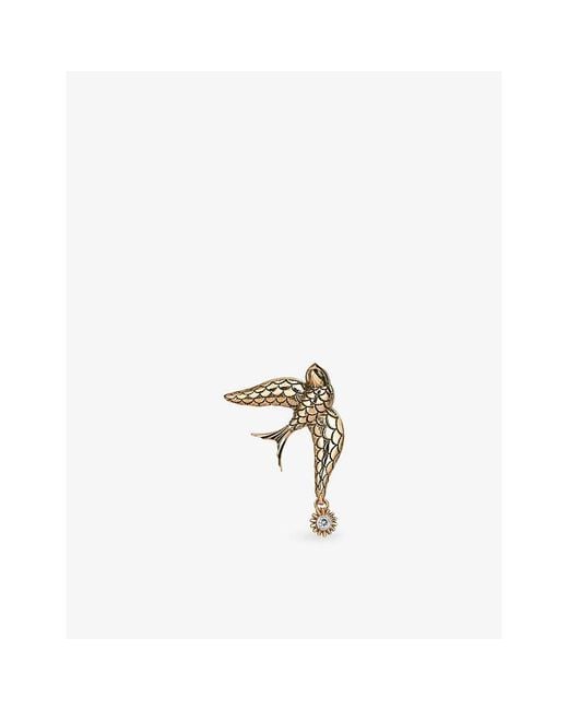 Kismet by Milka Metallic Sparrow 0.02Ct Diamond Drop Earring