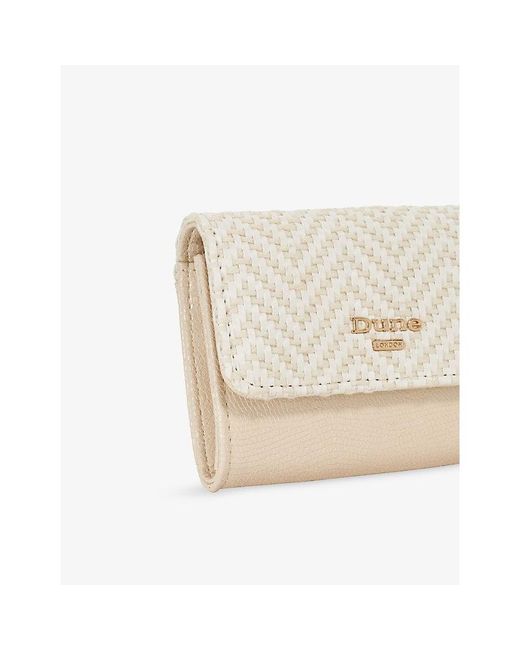 Dune White Kelsey Branded Faux-Leather Purse