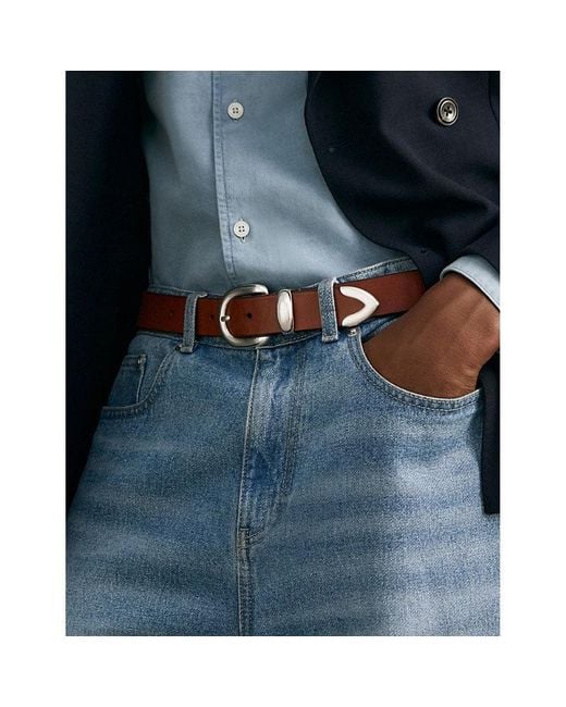 Reiss Brown Jonny Leather Belt for men