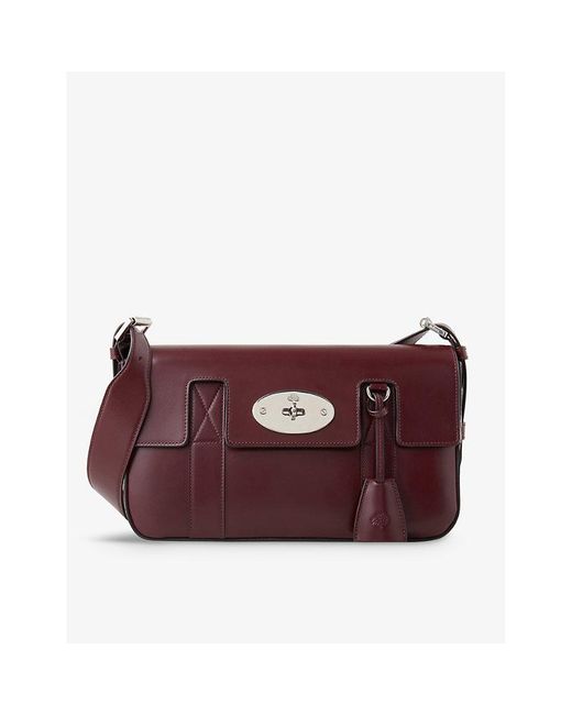 Mulberry Purple East West Bayswater Grained-leather Shoulder Bag