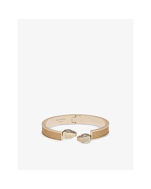 Bvlgari Green Galuchat Leather and Gold Plated Serpenti Forever Bracelet -  Yoogi's Closet