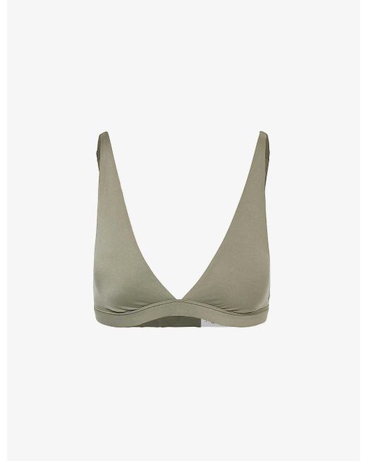 lululemon athletica Green Seriously Soft Plunge-neck Stretch-woven Triangle Bra