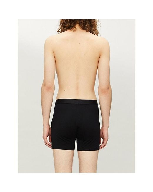 Sunspel Black Superfine Cotton-Jersey Boxers for men